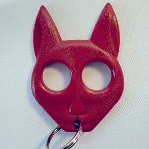 Cat Head Keychain-Red